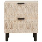 Armadio da Notte con cassetto 2 pcs Bianco 40 x 33 x 46 cm