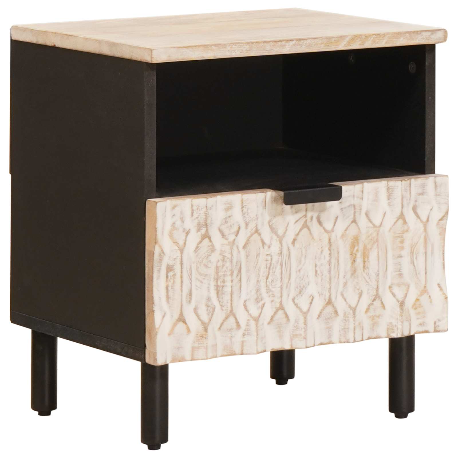 Armadio da Notte con cassetto 2 pcs Bianco 40 x 33 x 46 cm