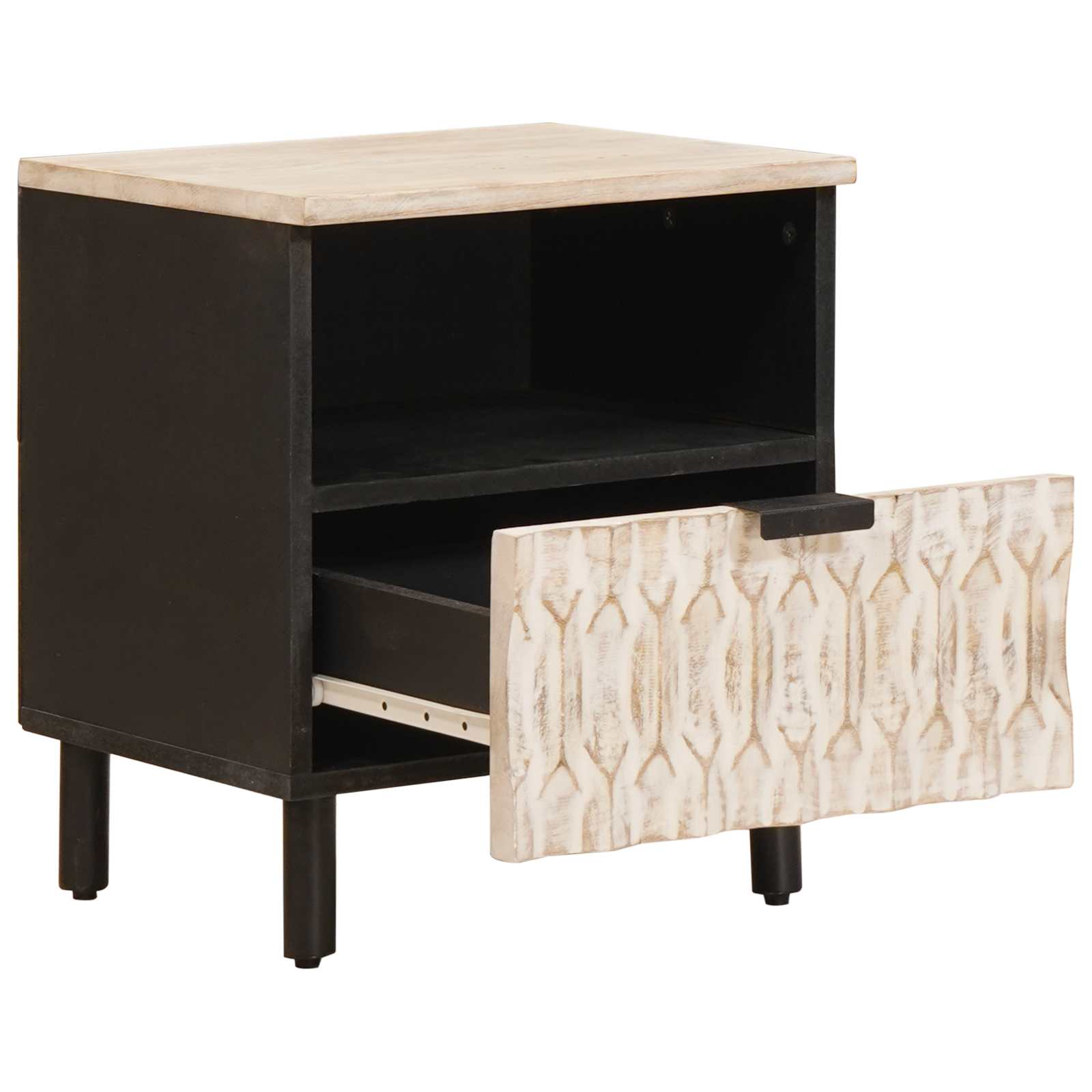 Armadio da Notte con cassetto 2 pcs Bianco 40 x 33 x 46 cm