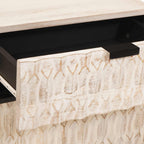 Armadio da Notte Bianco 50 x 33 x 60 cm Legno di mango massello