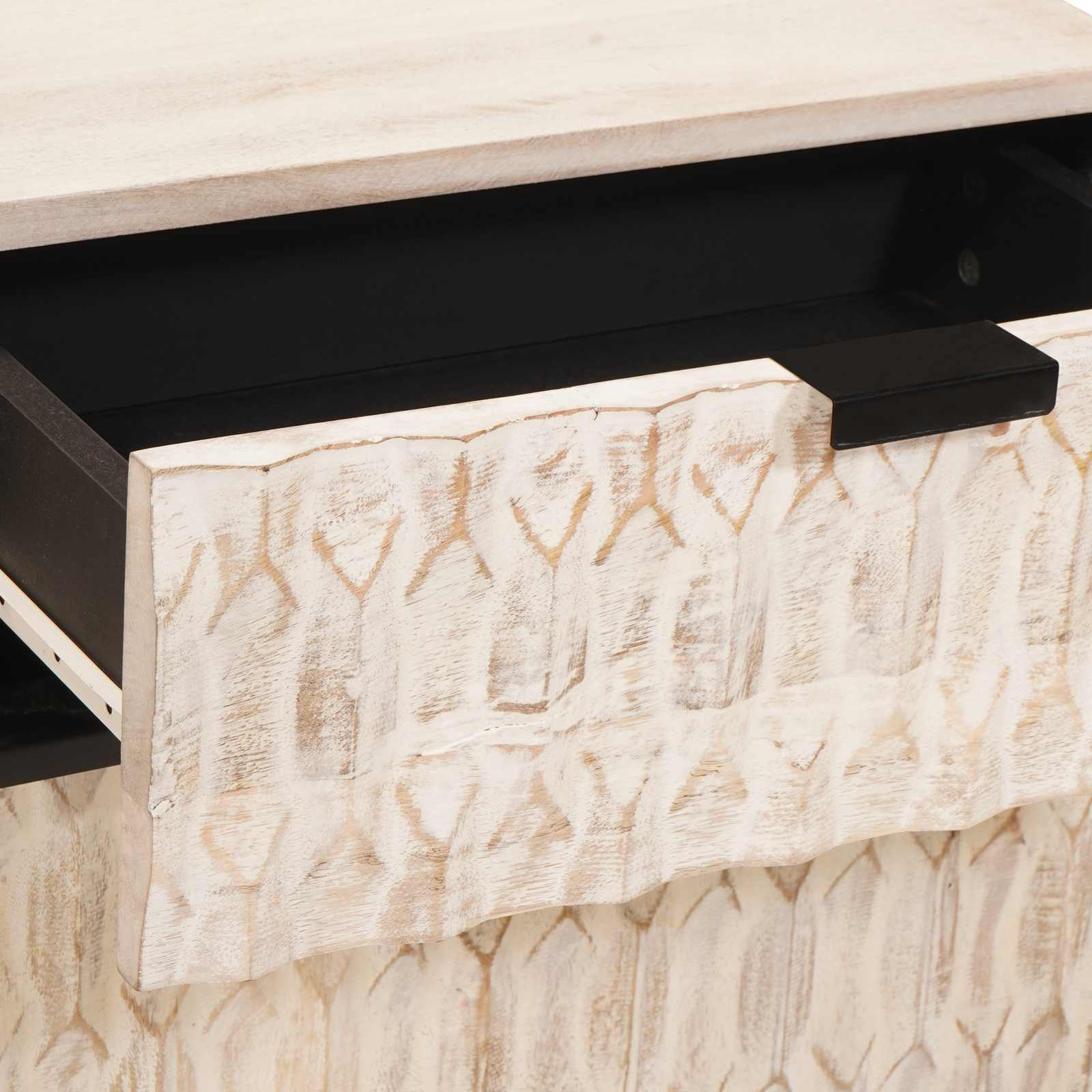 Armadio da Notte Bianco 50 x 33 x 60 cm Legno di mango massello