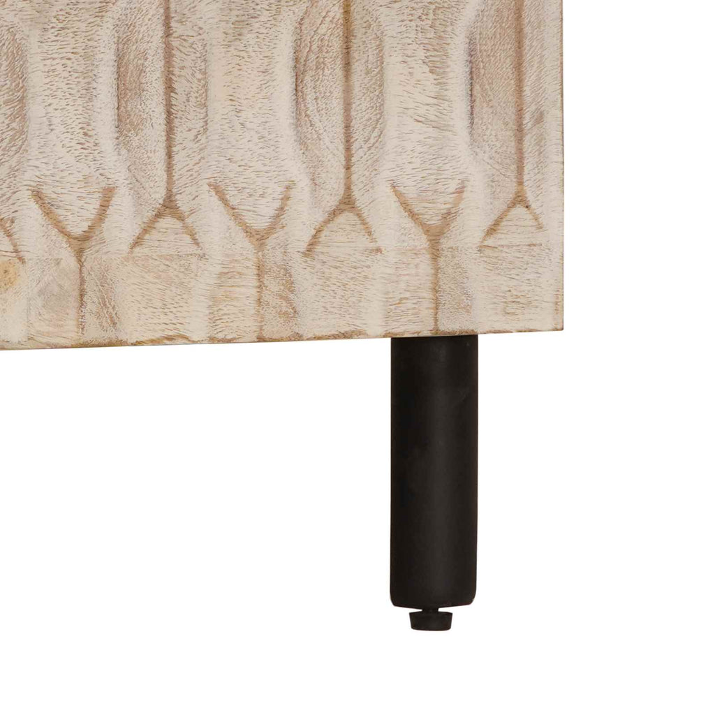 Armadio da Notte Bianco 50 x 33 x 62 cm Legno di mango massello