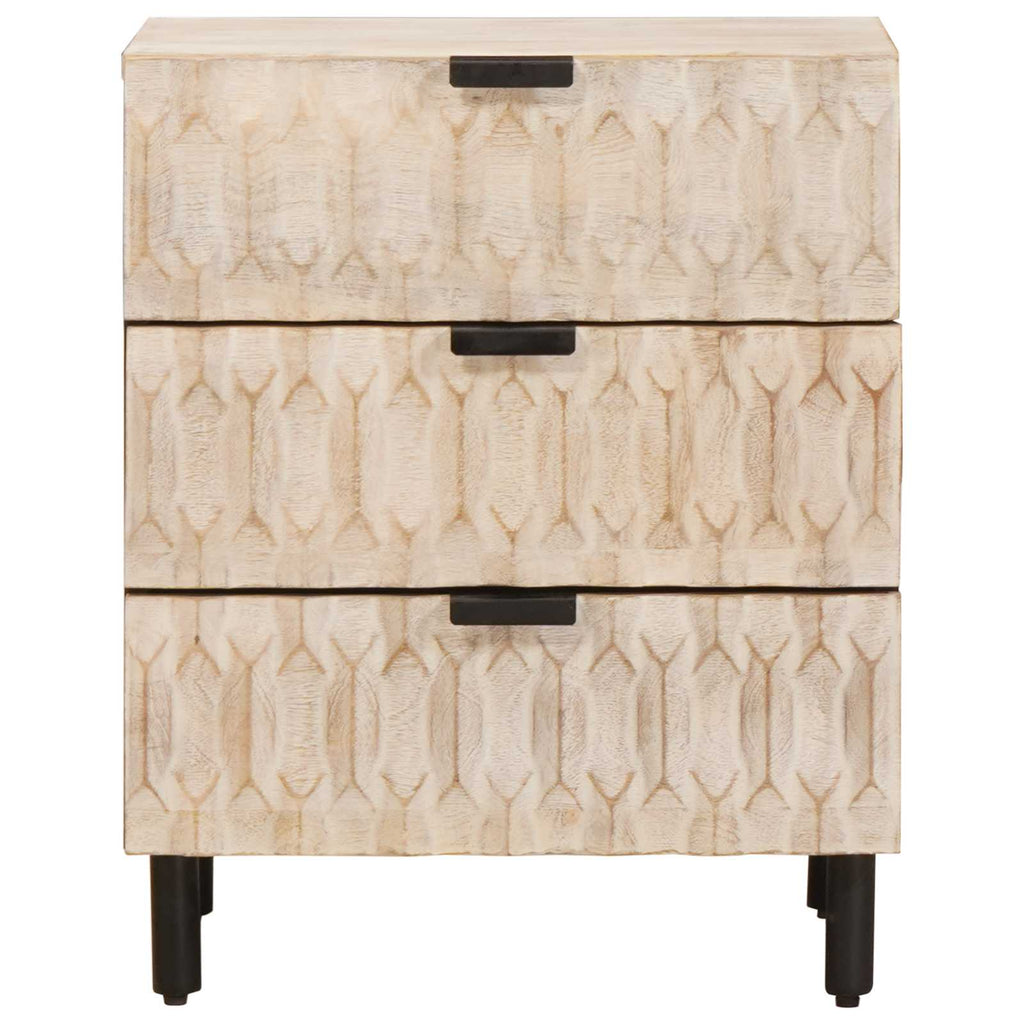 Armadio da Notte Bianco 50 x 33 x 62 cm Legno di mango massello