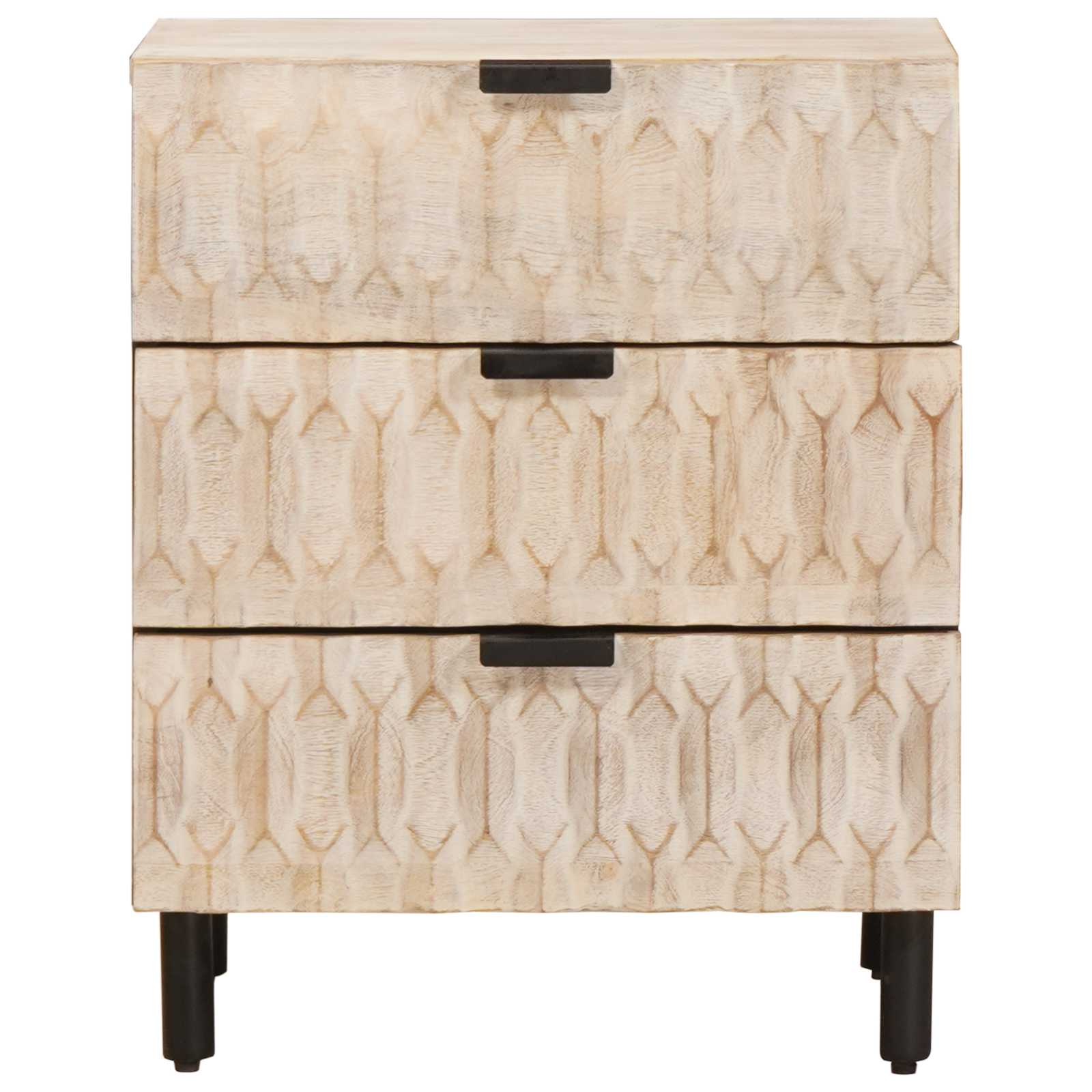 Armadio da Notte Bianco 50 x 33 x 62 cm Legno di mango massello