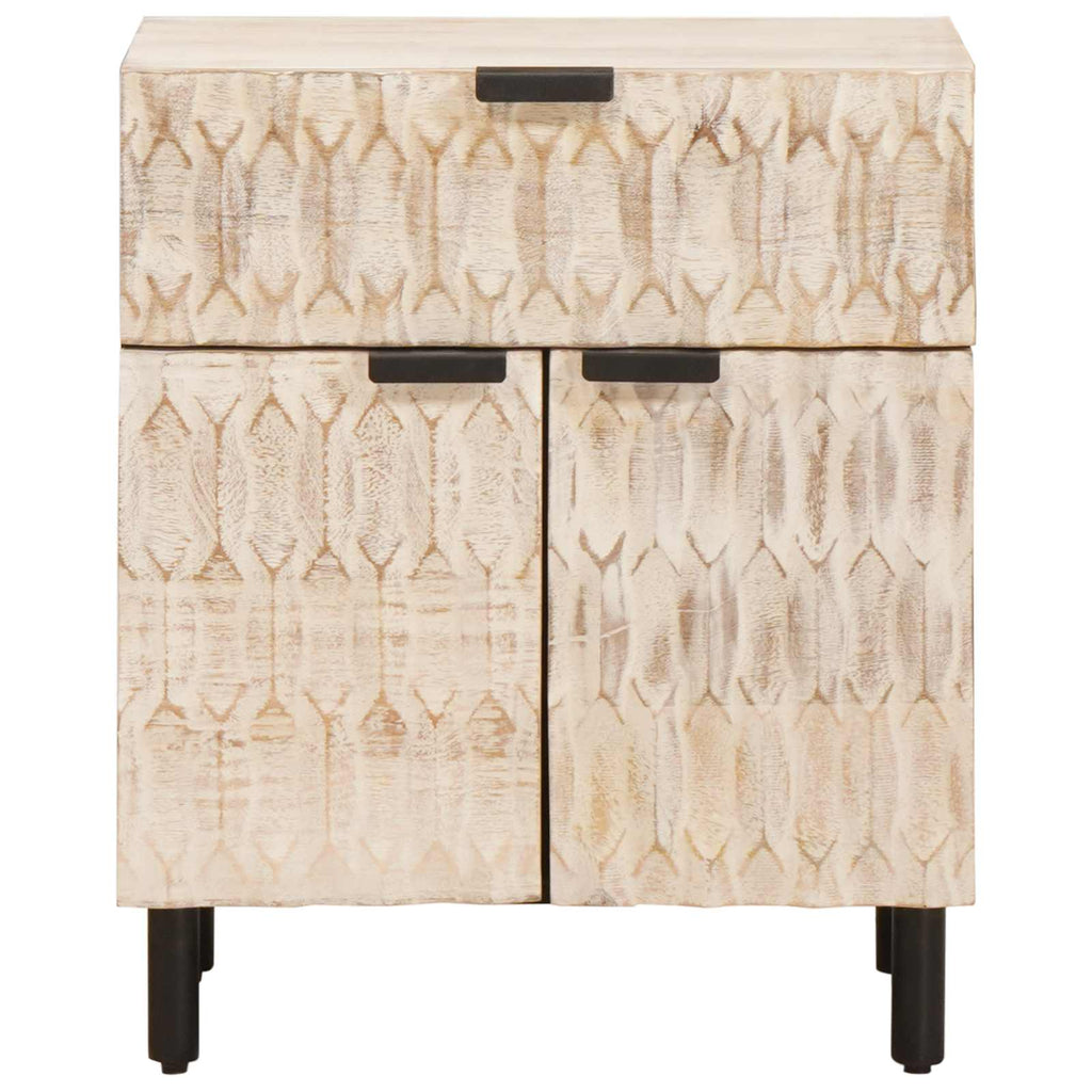 Armadio da Notte Bianco 50 x 33 x 60 cm Legno di mango massello