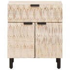 Armadio da Notte Bianco 50 x 33 x 60 cm Legno di mango massello