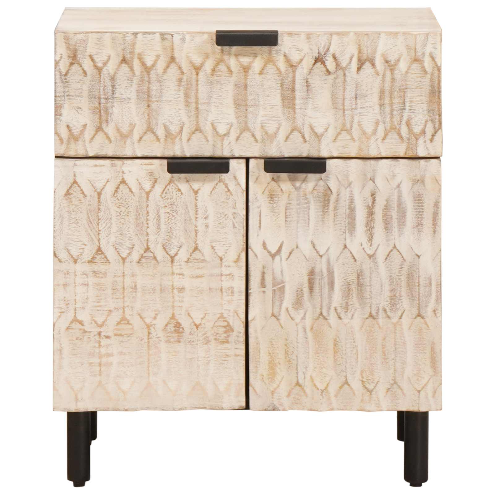 Armadio da Notte Bianco 50 x 33 x 60 cm Legno di mango massello
