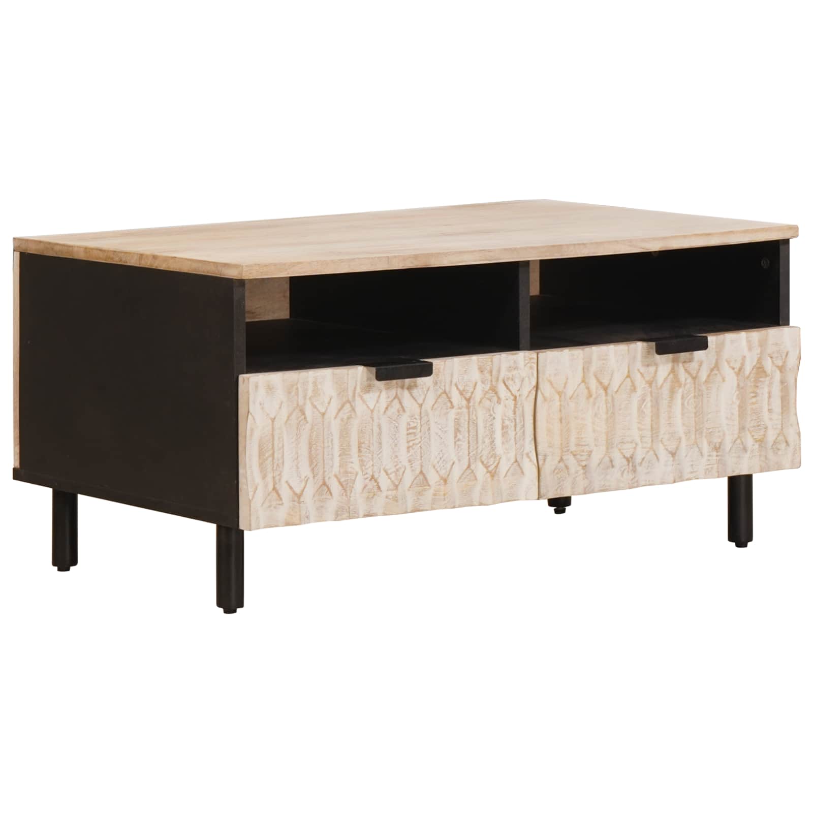 Tavolino da salotto con cassetto Bianco 80 x 54 x 40 cm