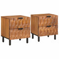 Armadio da Notte con cassetto 2 pcs Marrone 40 x 33 x 46 cm