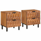 Armadio da Notte con cassetto 2 pcs Marrone 40 x 33 x 46 cm
