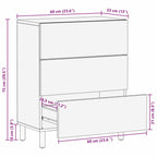 Credenza Finitura Marrone Acacia 60 x 33 x 75 cm