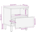 Armadio da Notte con cassetto Marrone 40 x 33 x 46 cm