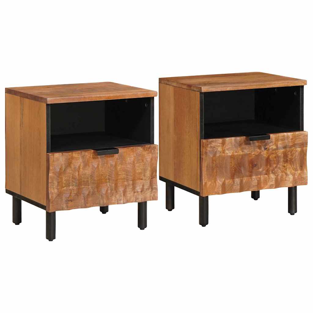 Armadio da Notte con cassetto 2 pcs Marrone 40 x 33 x 46 cm