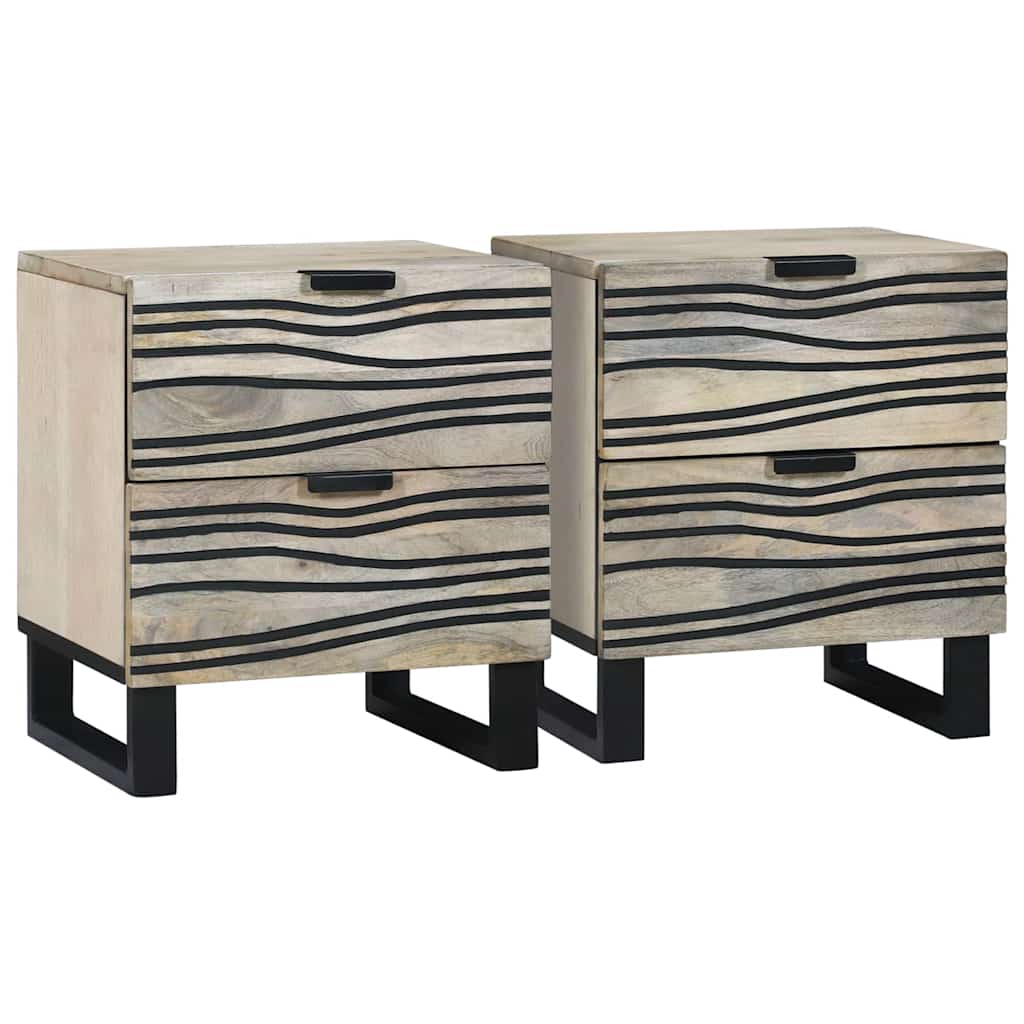 Armadio da Notte 2 pcs Bianco 40 x 33 x 46 cm