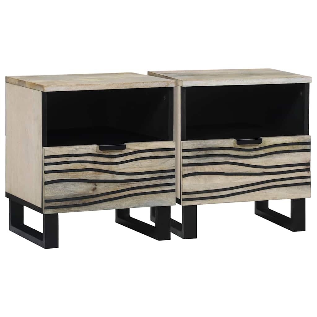 Armadio da Notte 2 pcs Bianco 40 x 33 x 46 cm