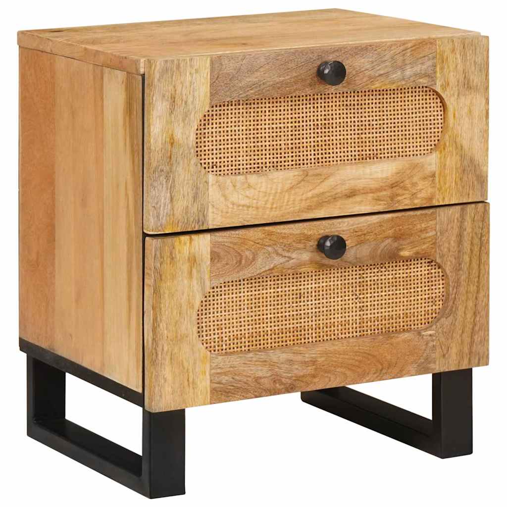 Armadio da Notte con cassetto 2 pcs Naturale 40 x 33 x 46 cm