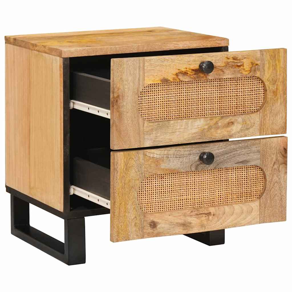 Armadio da Notte con cassetto 2 pcs Naturale 40 x 33 x 46 cm