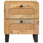 Armadio da Notte con cassetto 2 pcs Naturale 40 x 33 x 46 cm