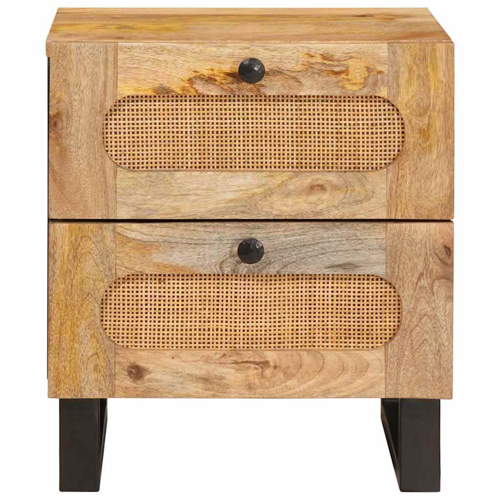 Armadio da Notte con cassetto 2 pcs Naturale 40 x 33 x 46 cm
