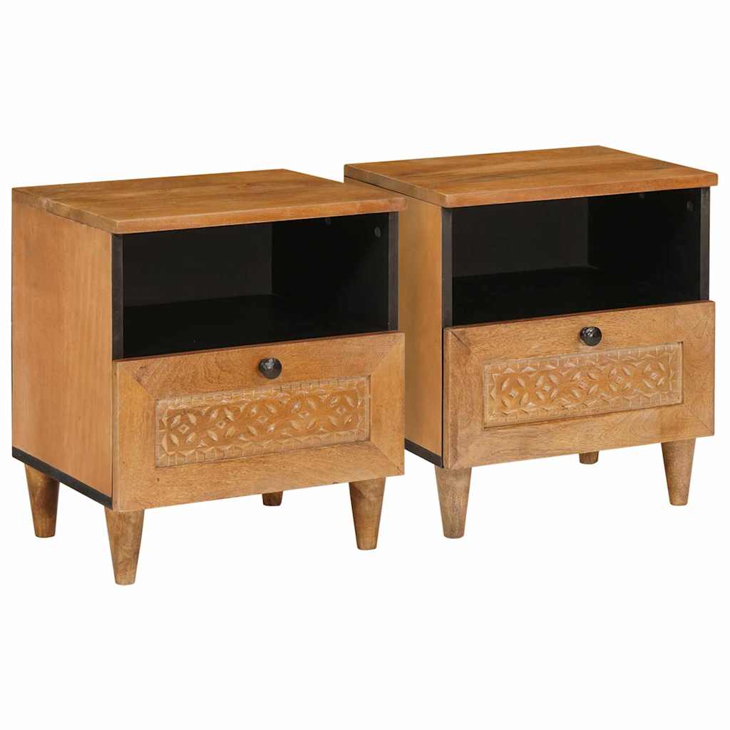 Armadio da Notte 2 pcs Marrone Chiaro 40 x 33 x 46 cm