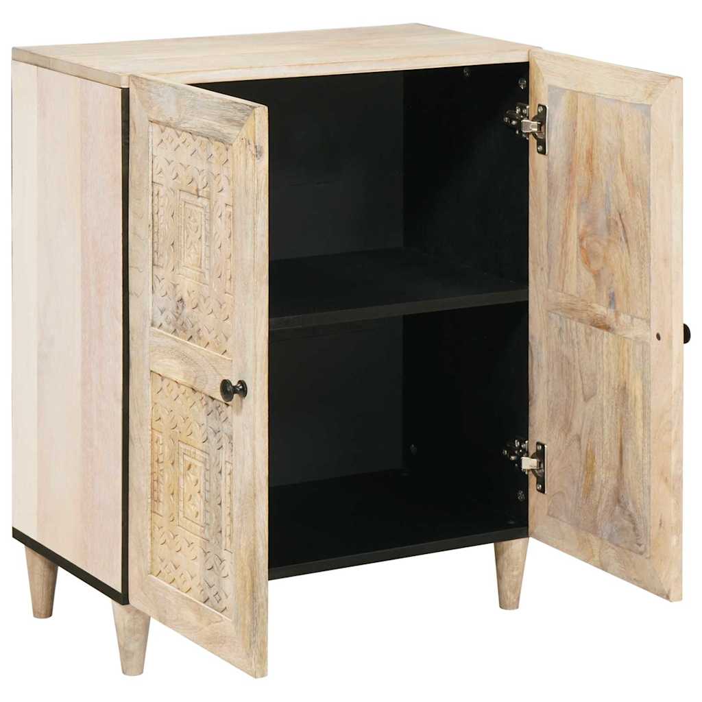Credenza Bianco 60 x 33 x 75 cm legno massello di mango