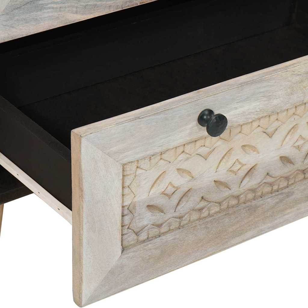 Credenza Bianco 60 x 33 x 75 cm legno massello di mango