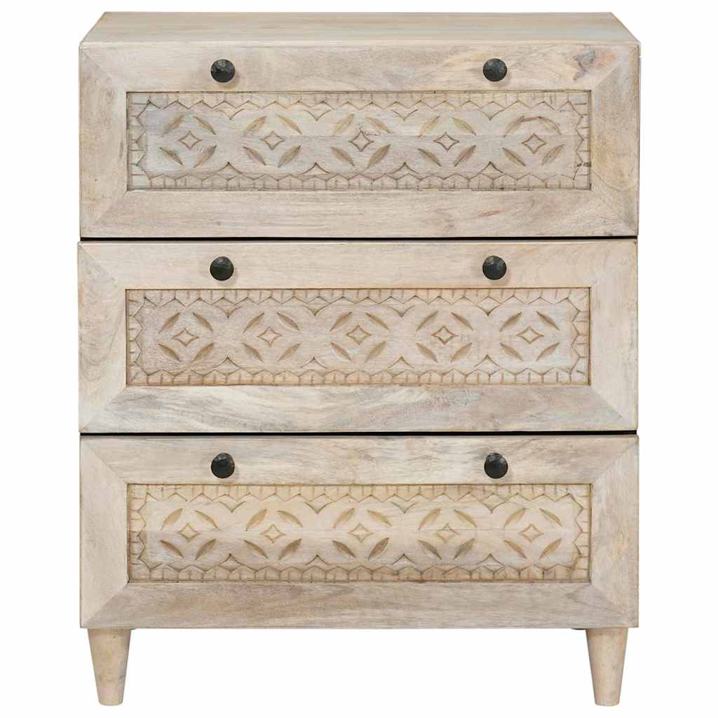 Credenza Bianco 60 x 33 x 75 cm legno massello di mango