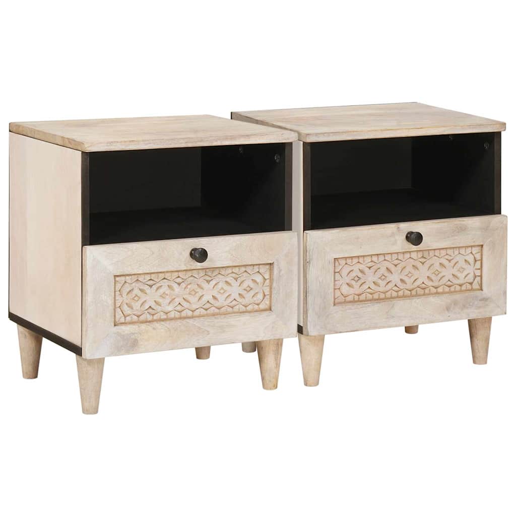 Armadio da Notte 2 pcs Bianco 40 x 33 x 46 cm