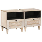 Armadio da Notte 2 pcs Bianco 40 x 33 x 46 cm