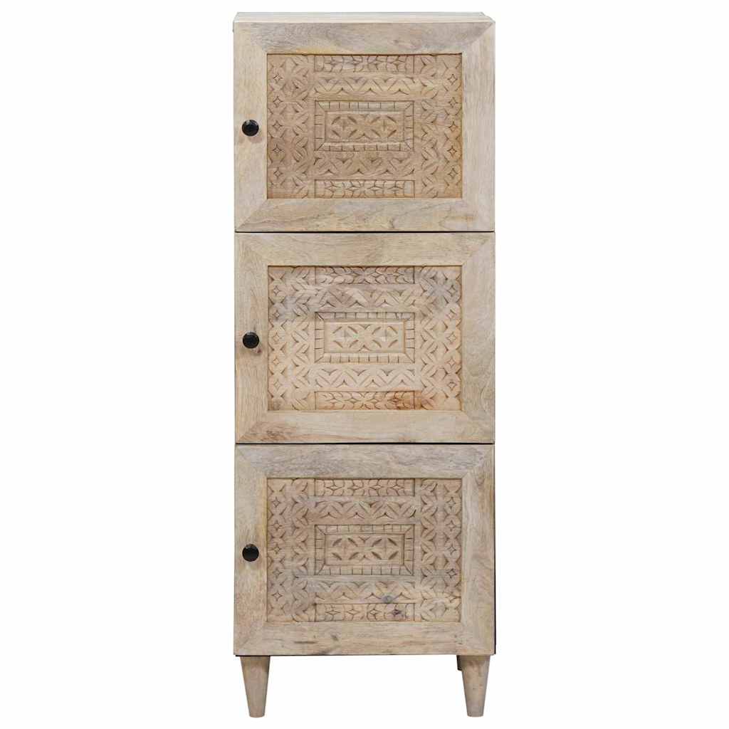 Credenza Bianco 40 x 33 x 110 cm legno massello di mango
