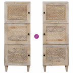 Credenza Bianco 40 x 33 x 110 cm legno massello di mango
