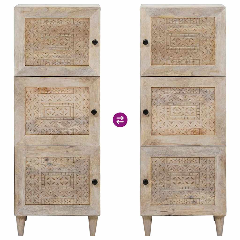 Credenza Bianco 40 x 33 x 110 cm legno massello di mango