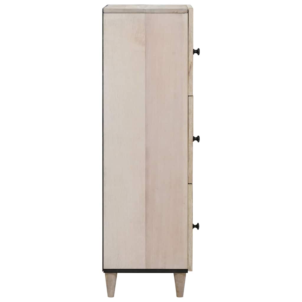 Credenza Bianco 40 x 33 x 110 cm legno massello di mango