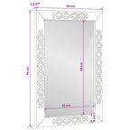 specchio da parete Rettangolare Bianco Sbiancato 70 x 50 cm