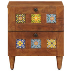 Armadio da Notte con cassetto 2 pcs Marrone 40 x 33 x 46 cm