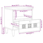 Armadio da Notte con cassetto 2 pcs Marrone 40 x 33 x 46 cm