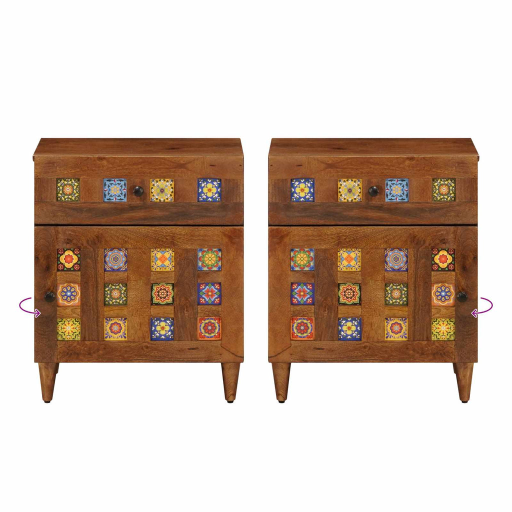Armadio da Notte con cassetto Marrone 50 x 33 x 60 cm