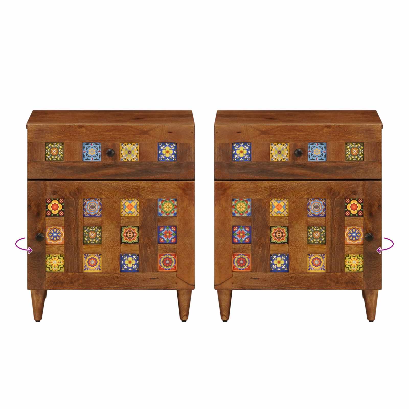 Armadio da Notte con cassetto Marrone 50 x 33 x 60 cm