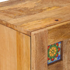 Credenza Naturale 60 x 33 x 75 cm Legno di mango massello