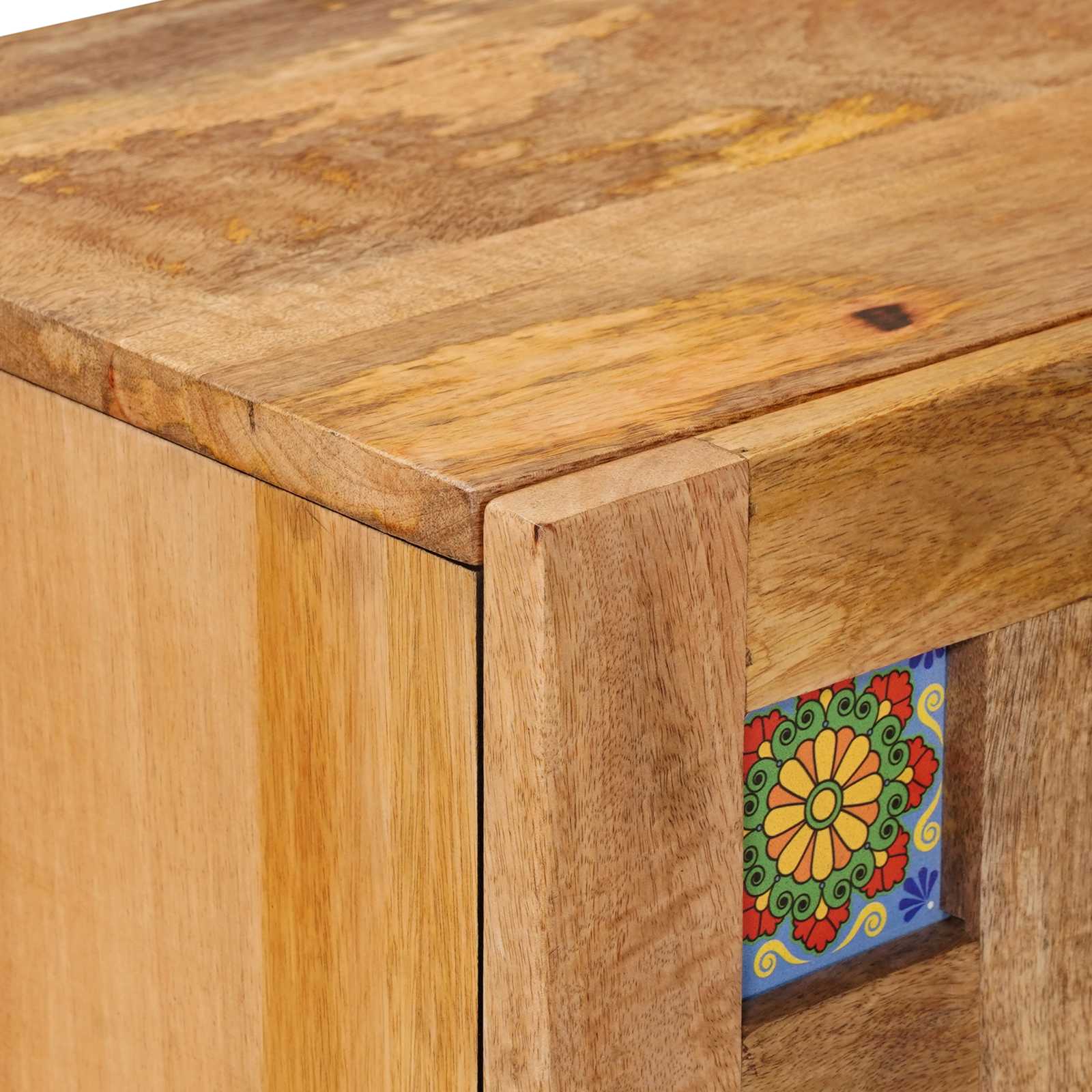 Credenza Naturale 60 x 33 x 75 cm Legno di mango massello