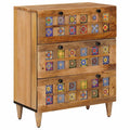 Credenza Naturale 60 x 33 x 75 cm Legno di mango massello