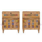 Armadio da Notte con cassetto Naturale 50 x 33 x 60 cm