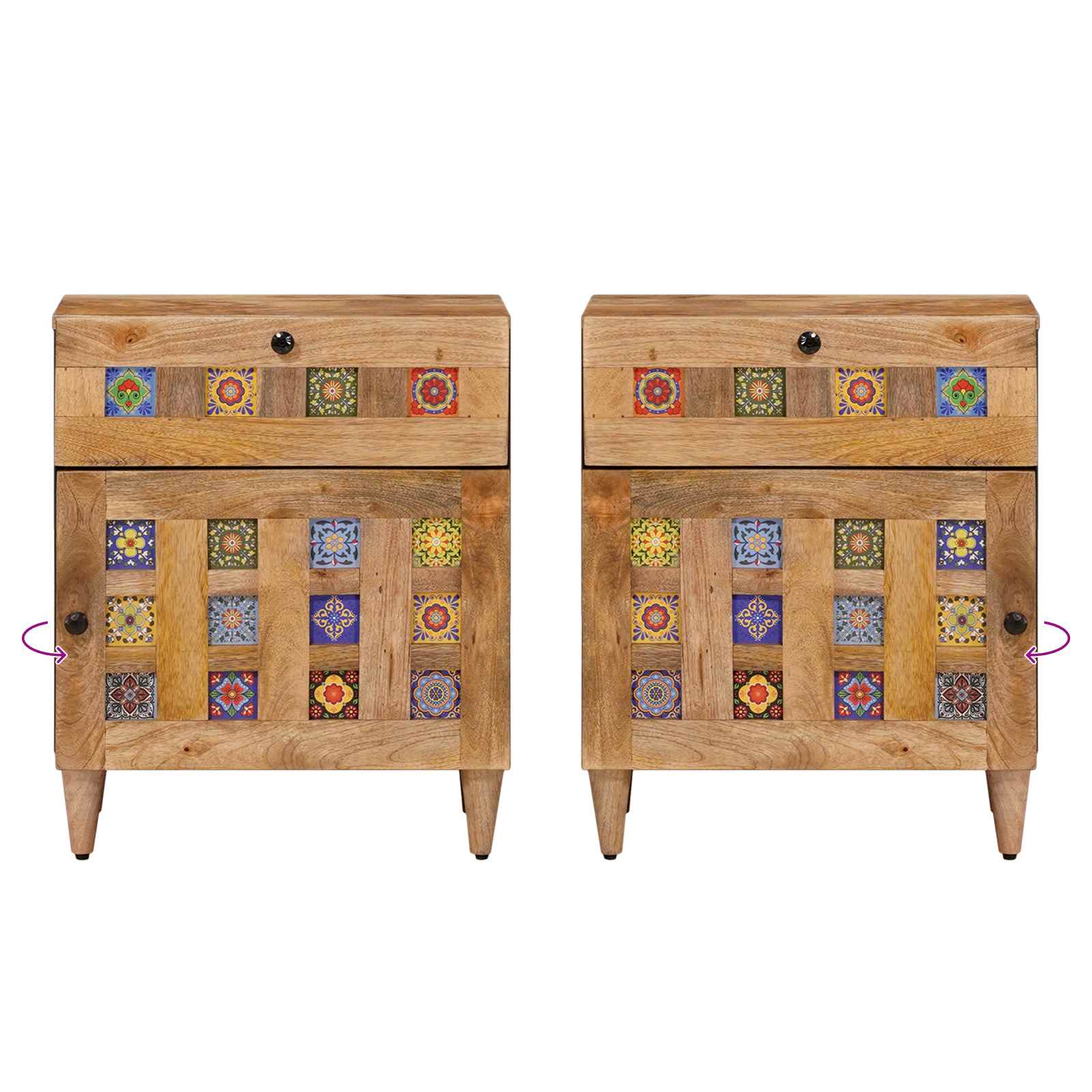 Armadio da Notte con cassetto Naturale 50 x 33 x 60 cm