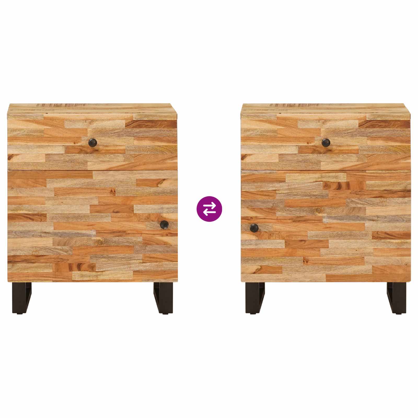 Mobiletto da Letto con cassetto Marrone 50 x 33 x 60 cm