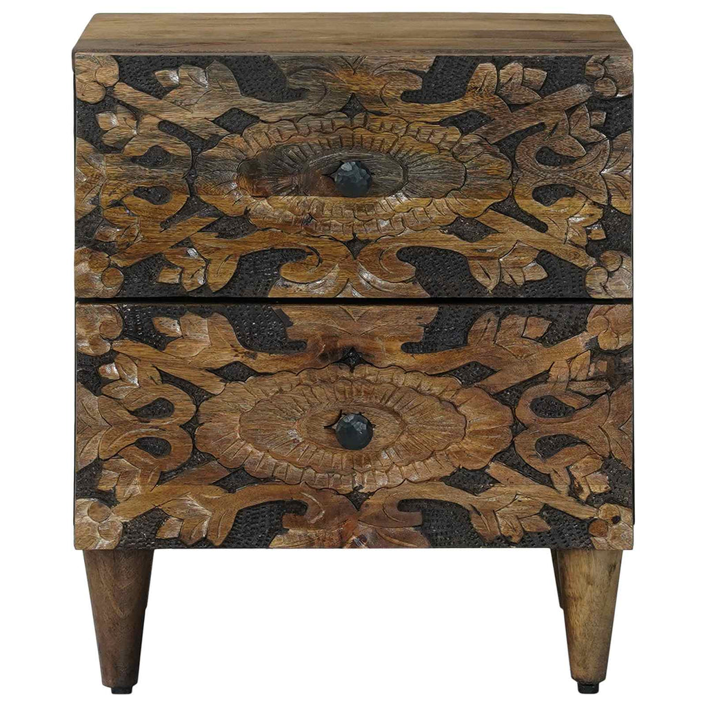 Armadio da Notte con cassetto 2 pcs Marrone 40 x 33,5 x 46 cm
