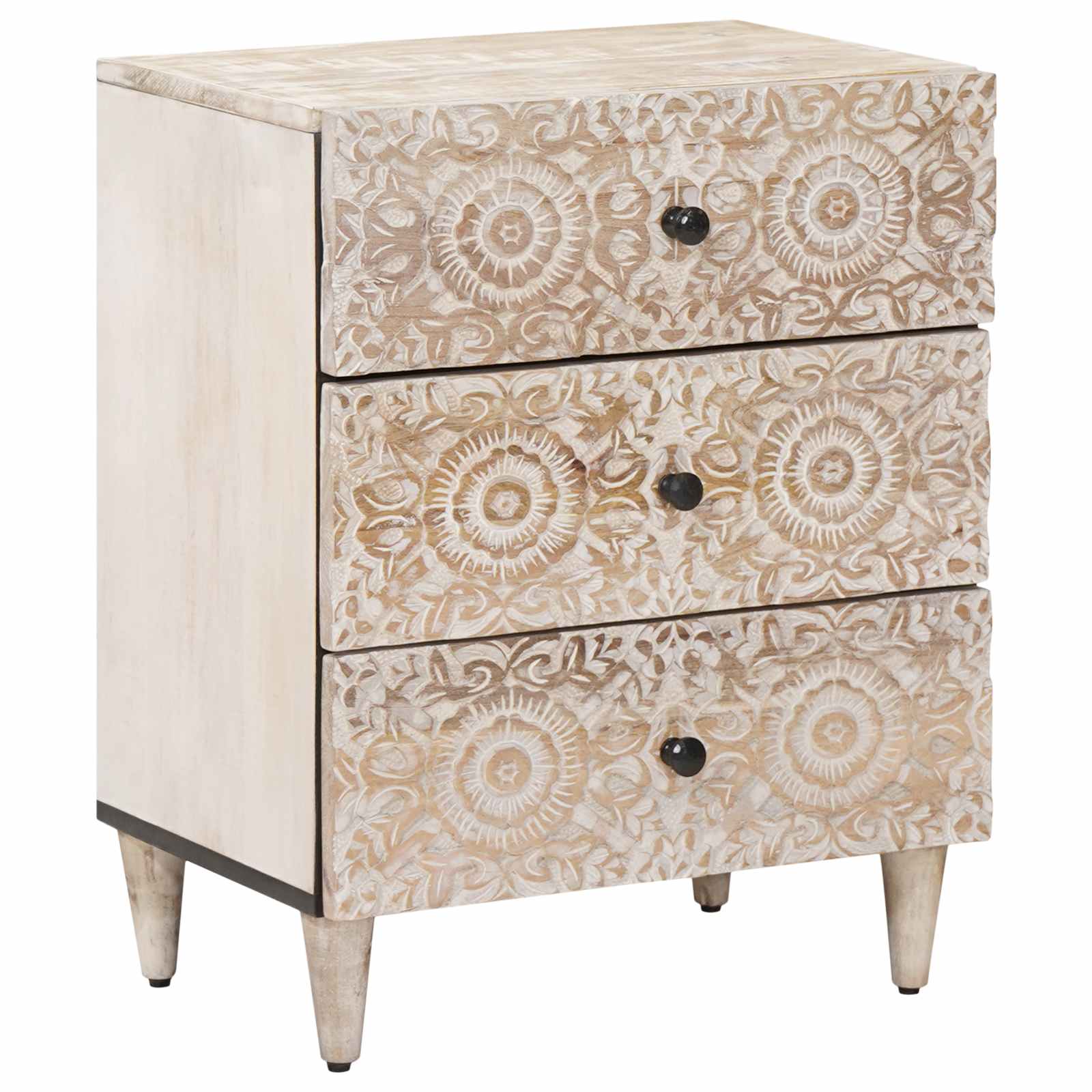 Mobiletto da Letto con cassetto Bianco 50 x 33 x 60 cm