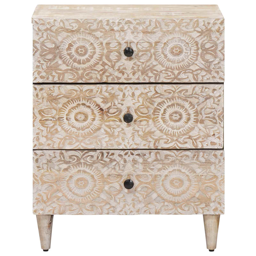Mobiletto da Letto con cassetto Bianco 50 x 33 x 60 cm