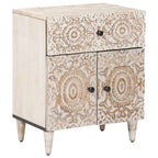 Mobiletto da Letto con cassetto Bianco 50 x 33 x 60 cm
