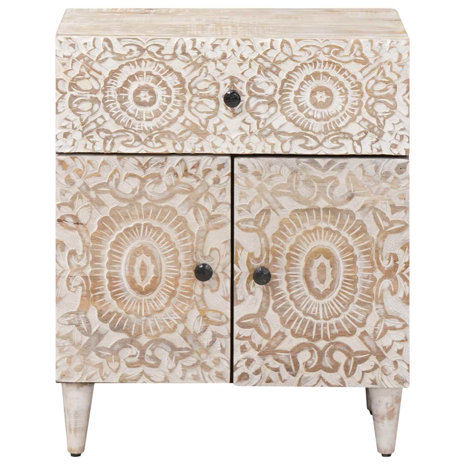 Mobiletto da Letto con cassetto Bianco 50 x 33 x 60 cm