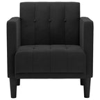 Divano Sedia con Braccioli Nero 53 cm in Velluto